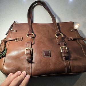 Dooney & Bourke Chestnut Leather Florentine Satchel Purse